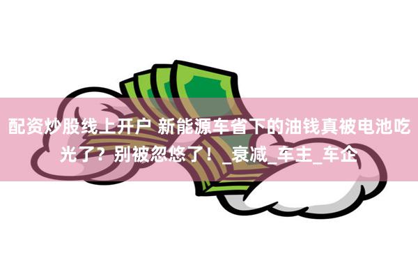 配资炒股线上开户 新能源车省下的油钱真被电池吃光了？别被忽悠了！_衰减_车主_车企