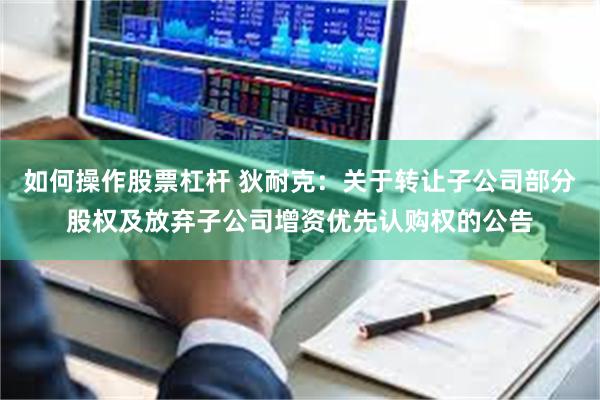 如何操作股票杠杆 狄耐克：关于转让子公司部分股权及放弃子公司增资优先认购权的公告